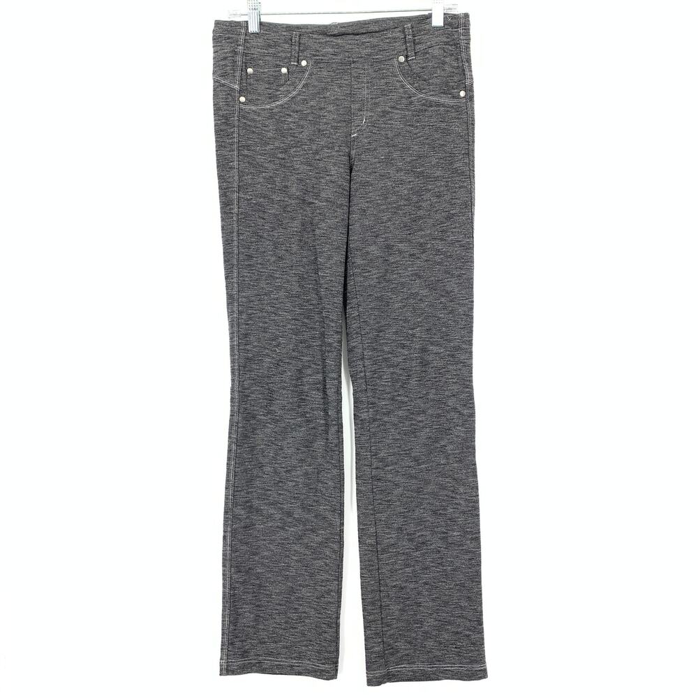 Kuhl Pull On Knit Pants Womens Size 8 Regular Dark Gray Marled Straight Leg